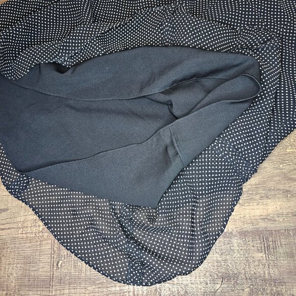 Express 100% Silk Polka Dot Flowy Knee Length A-Line Skirt 6 - Picture 5 of 7